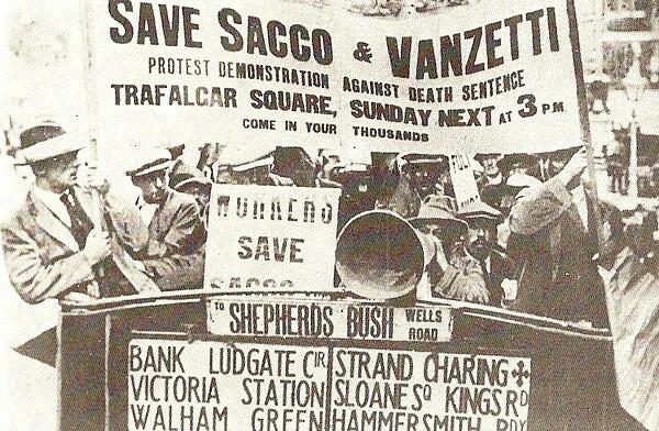 Protest against death sentence for Sacco and Vanzetti