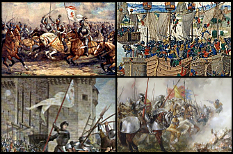 Photo montage of the Hundred Years War