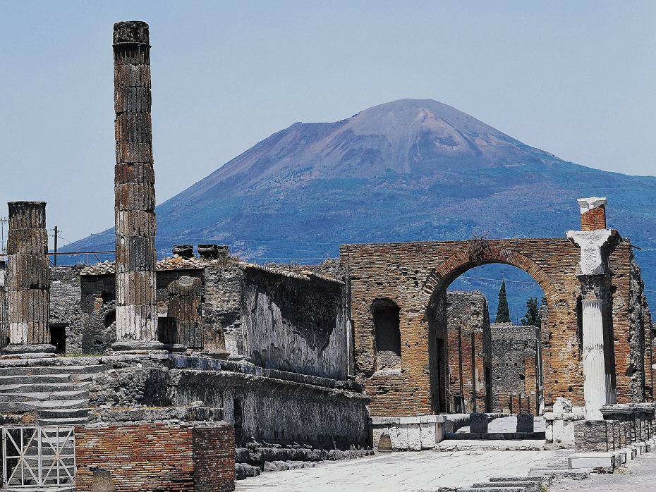 Pompeii, with Mt Vesuvius in the background