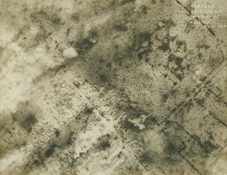 Aerial photograph of the Messines Ridge 1917