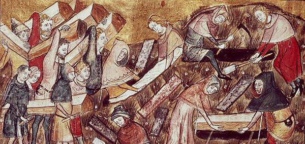 Burial of victims of the Black Death of 1348–9
