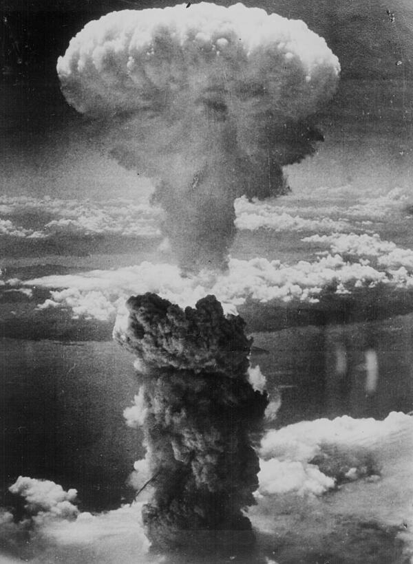 The dropping of the atomic bomb on Nagasaki