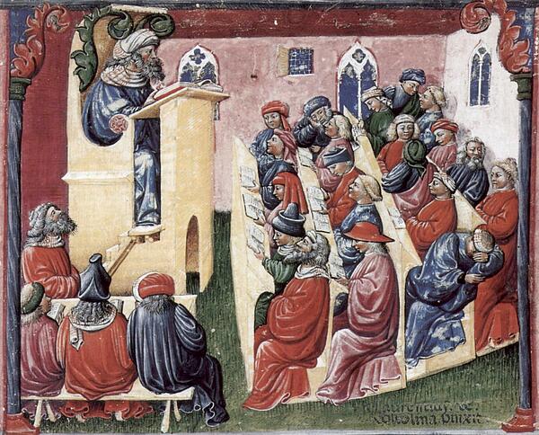14th-century image of a university lecture