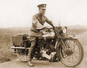 Lawrence of Arabia astride his Brough Motorcycle