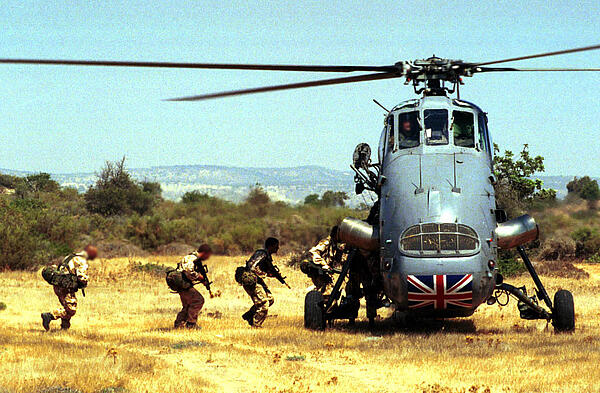 Troops Embarking on a Westland Wessex During a Training Exercise