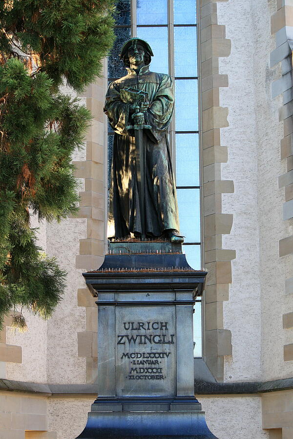 Statue of Ulrich Zwingli in Zurich