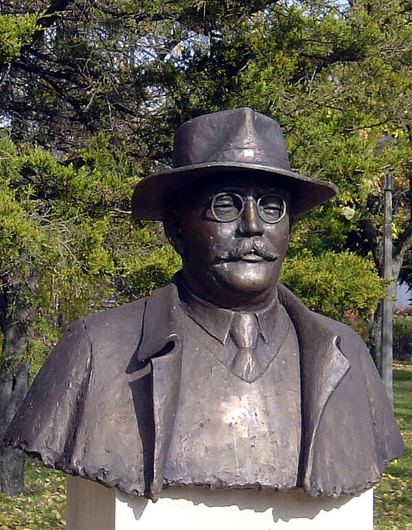 Statue of Imre Nagy at  Mátészalka, Hungary