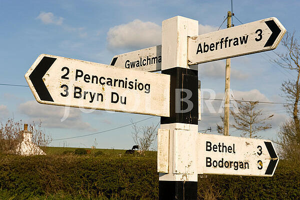 Welsh Wooden Signpost