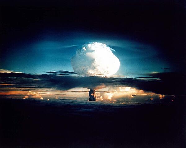 The first hydrogen bomb exploding on Enewetak Atoll, 1 November 1952