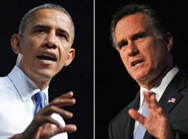 Obama and Romney in 2012 Presidential Election