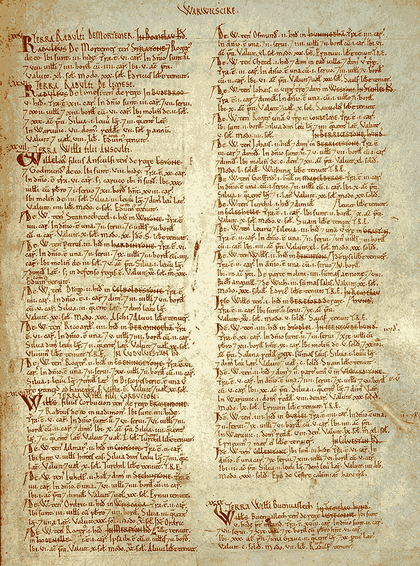 Page excerpt from the Domesday Book